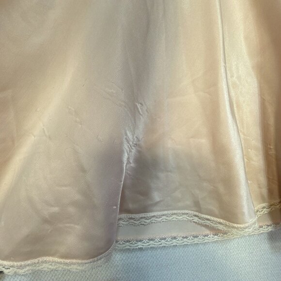 Vtg Barbizon Satin Remarque Womens Lace Chemise Medium Pale Pink Lace - Picture 11 of 14